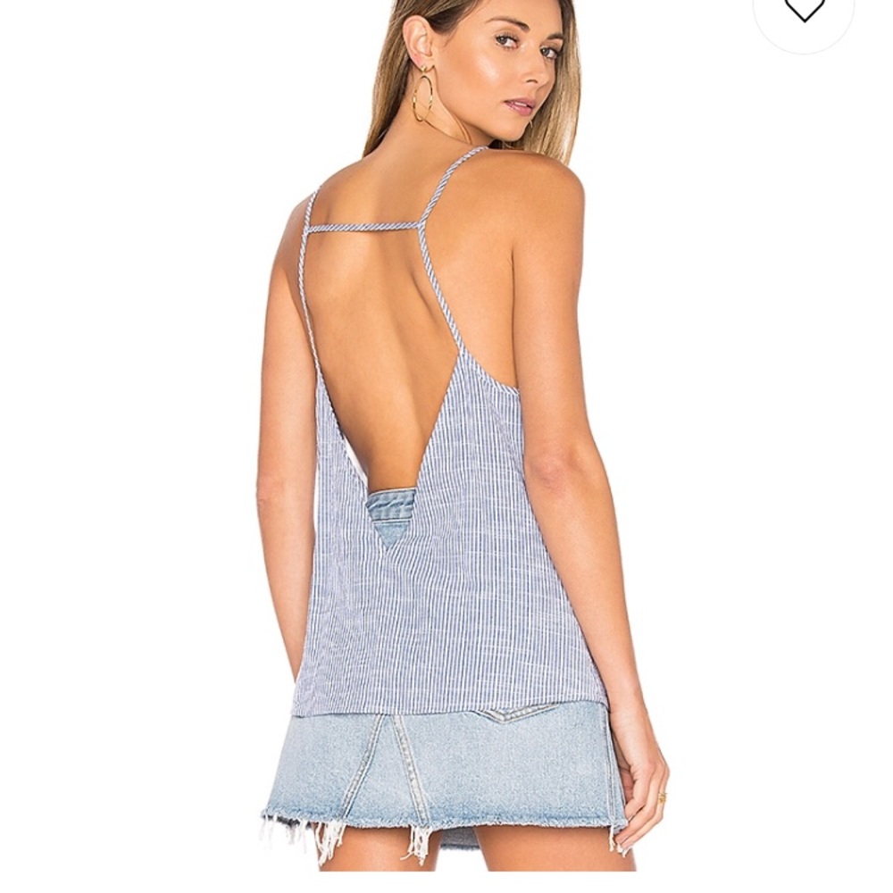Baby blue scoop back sleeveless top
